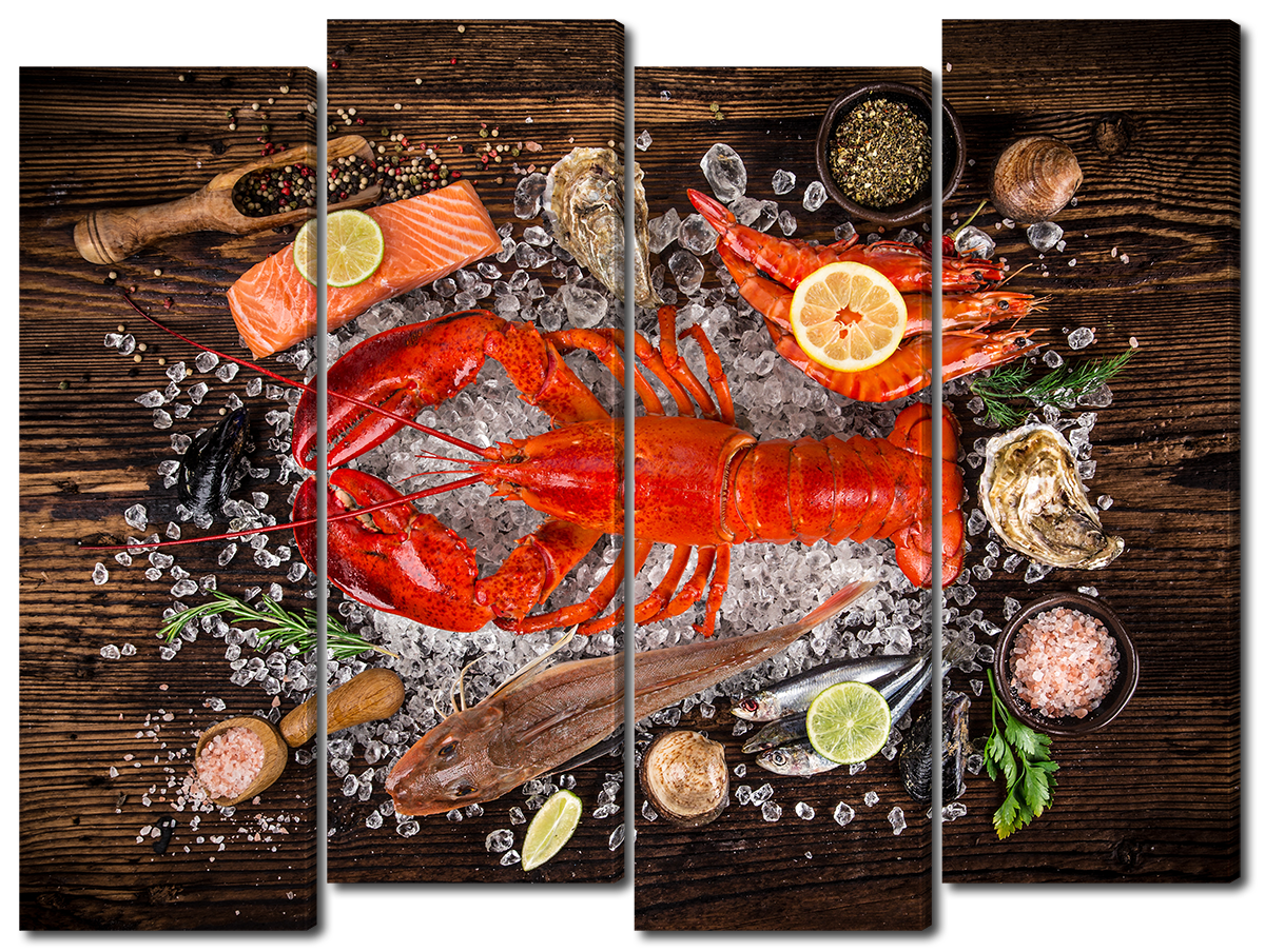 

Модульная картина Interno Холст Морепродукты 124х94см