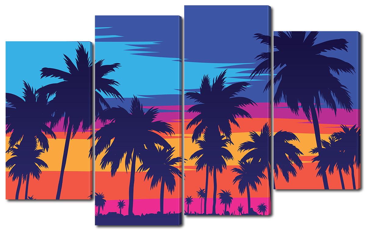 

Модульная картина Interno Холст Побережье и пальмы 114x69см