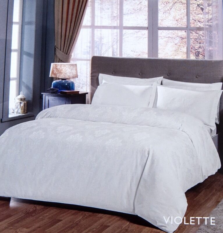 

Двуспальный King Size комплект TAC Violette White Жаккард