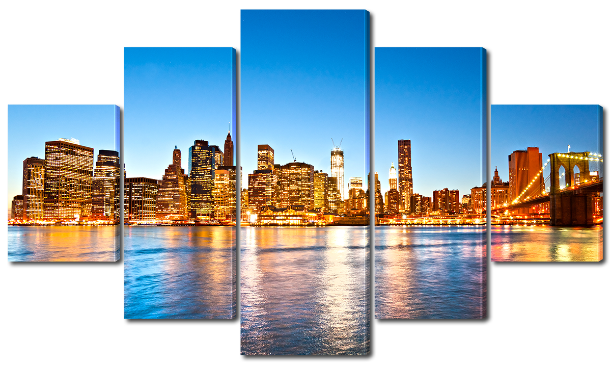 

Модульная картина Interno Холст Панорама New-York 185х106см