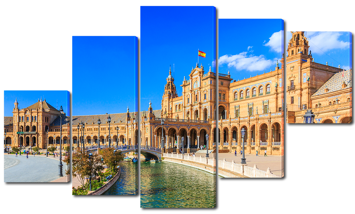 

Модульная картина Interno Эко кожа Площадь Испании 142х80см