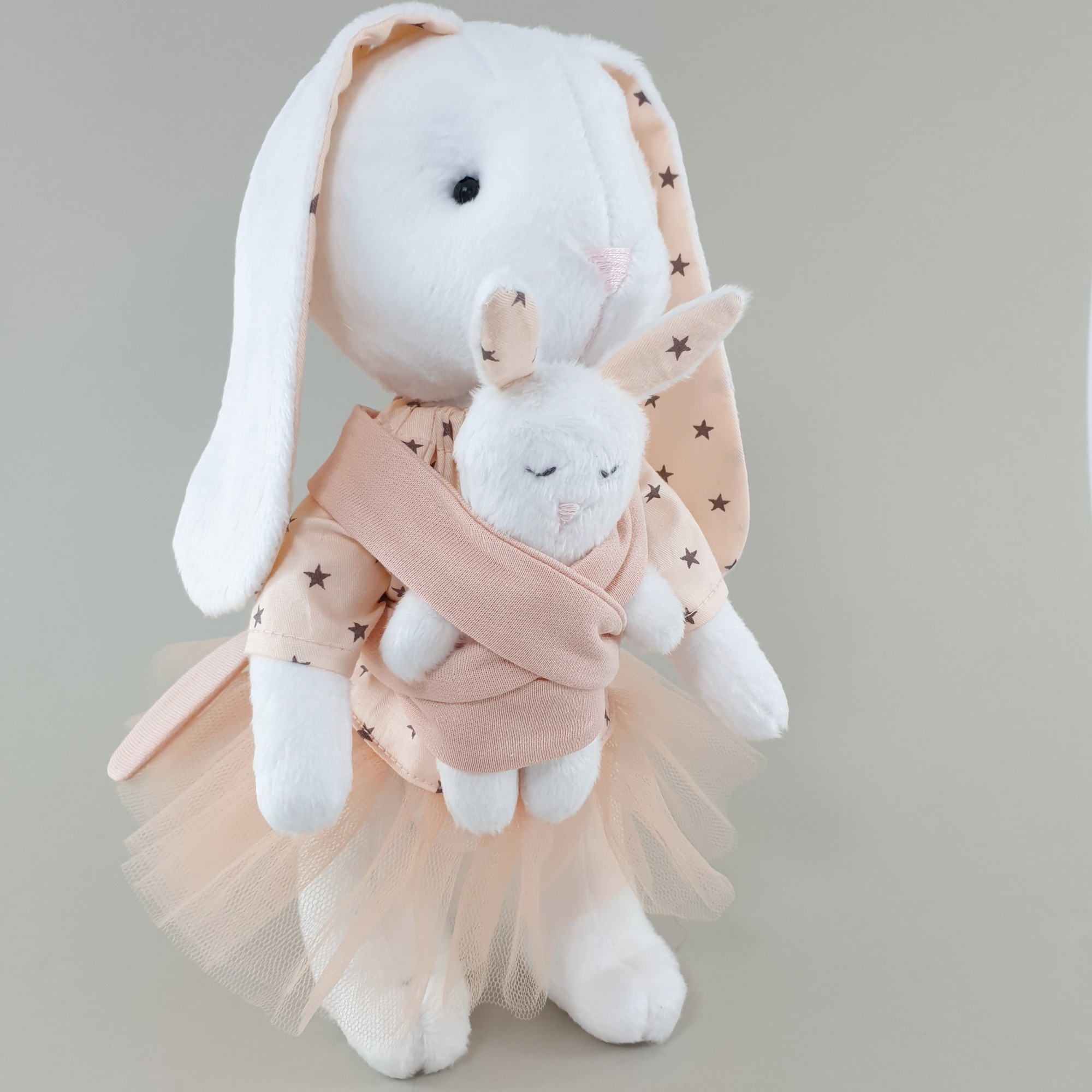 

Мягкая игрушка мама зайка с малышом персиковая Sunny Bunny 110201