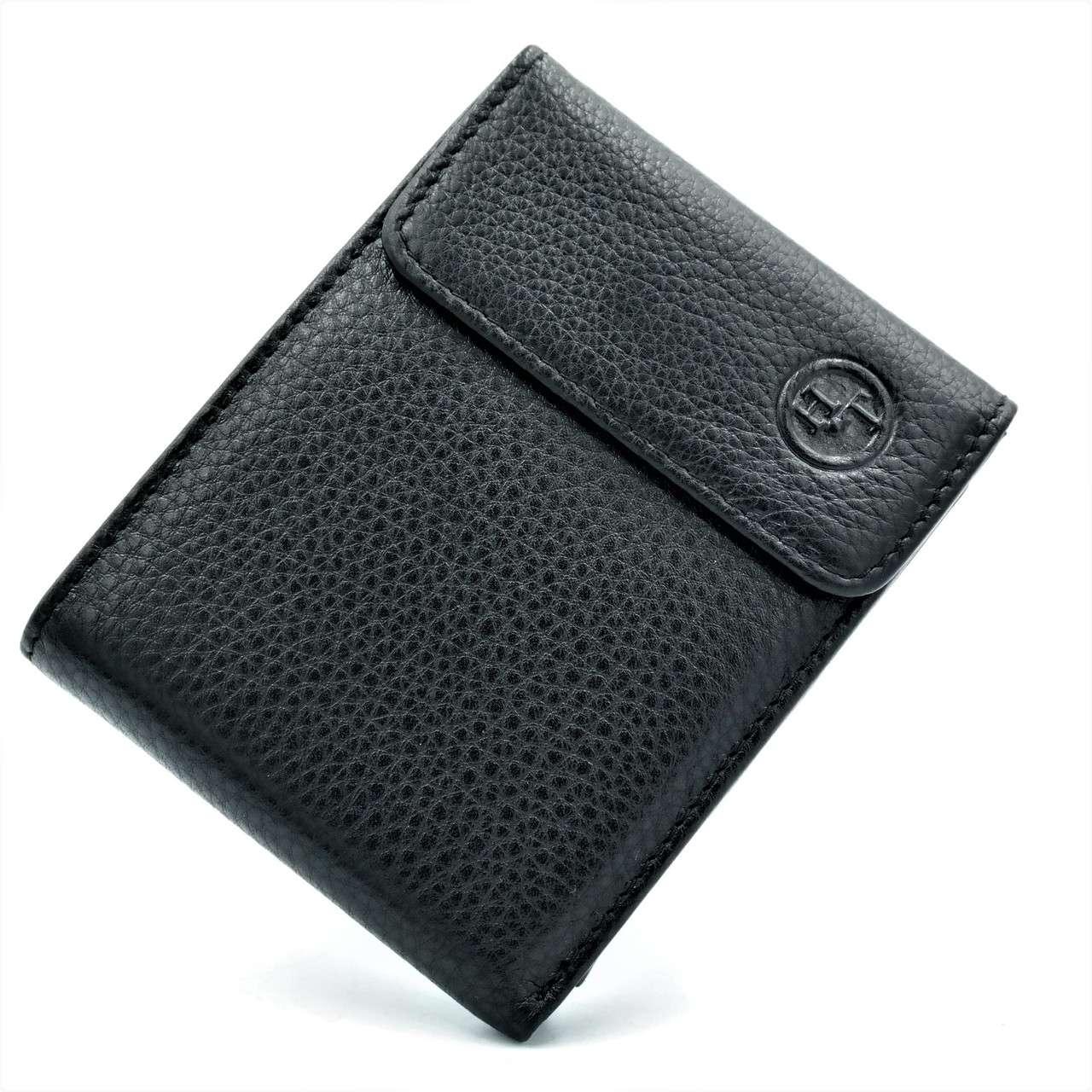 

Мужской кожаный кошелёк H.T.Leather чёрного цвета 11,5 х 9 х 2,5 см