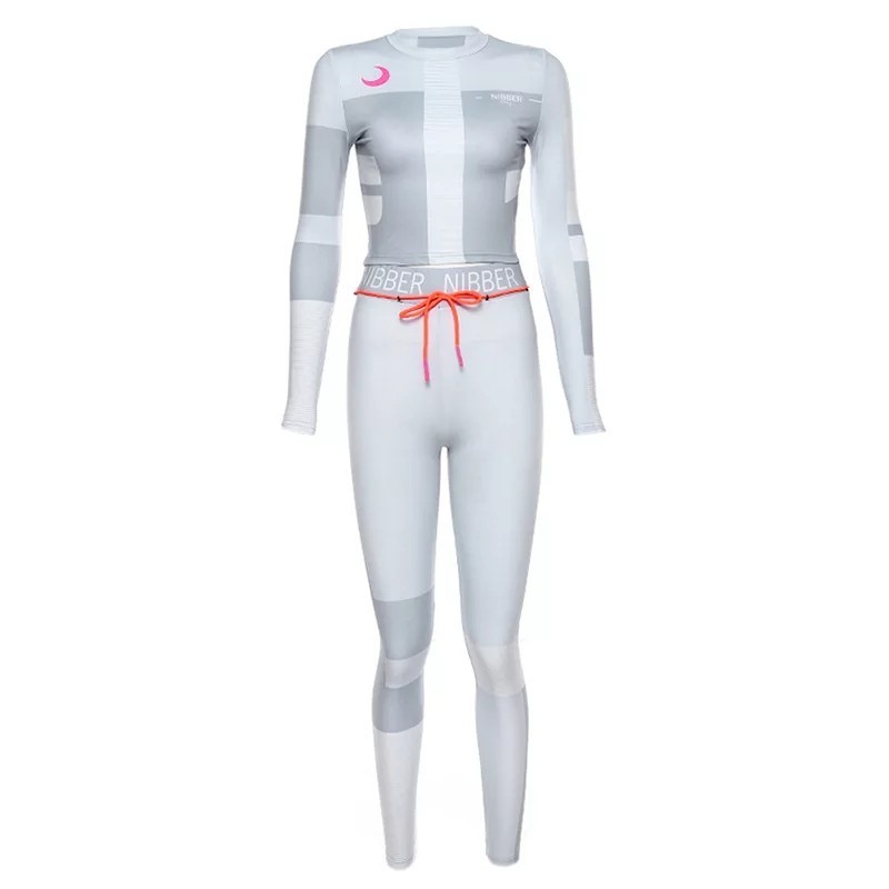 

Женский костюм для фитнеса Nibber с длинным рукавом серый L (1237-gray-L)