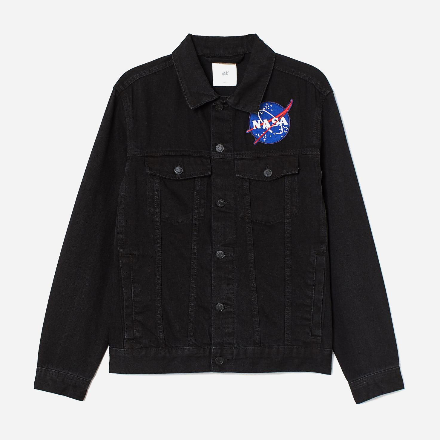 

Джинсовая куртка H&M XAZ236694MKIV XS Черная с принтом