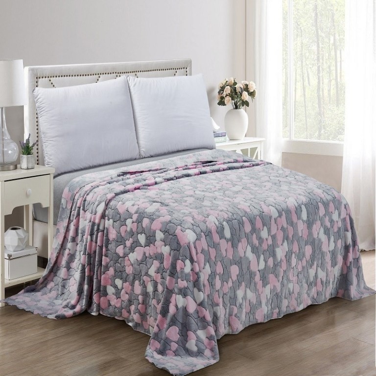 

Плед-покрывало велсофт "Сердечки" CottonTwill 200х220 см (СТП48-4)
