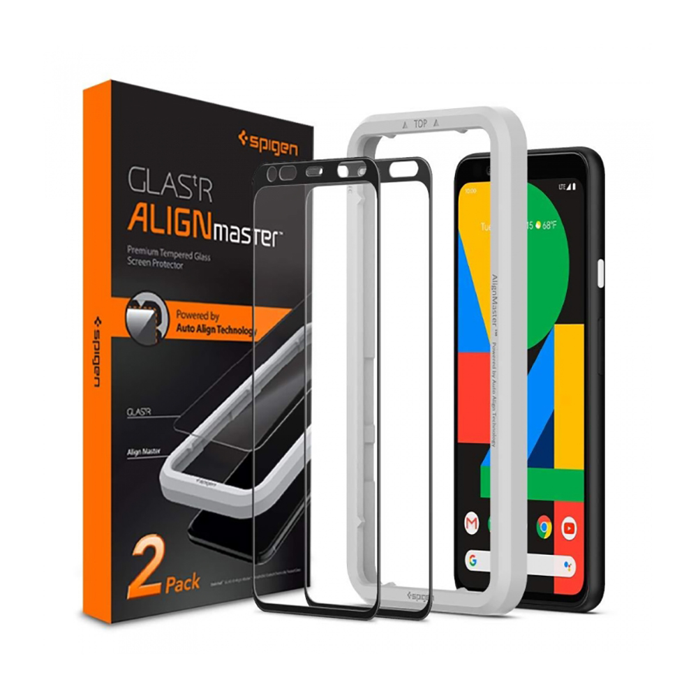 

Защитное стекло Spigen для Google Pixel 4 XL Glas.tR AlignMaster Black