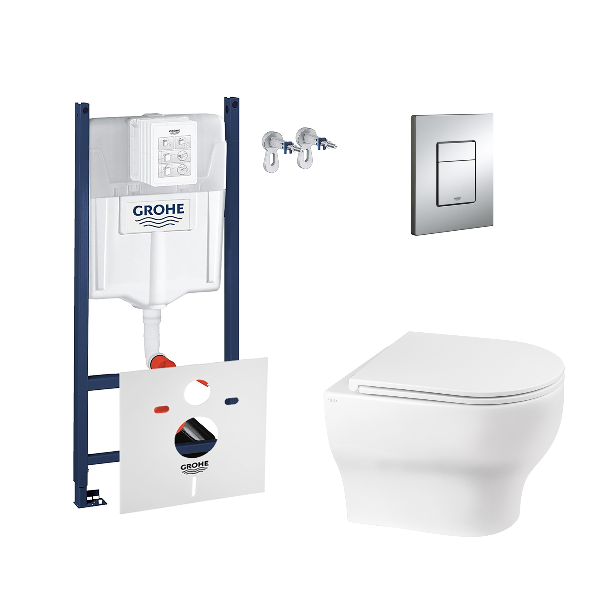 

Набор инсталляция 4 в 1 Grohe Rapid SL 3884000G + унитаз с сиденьем Qtap Aries QT0333063ERW