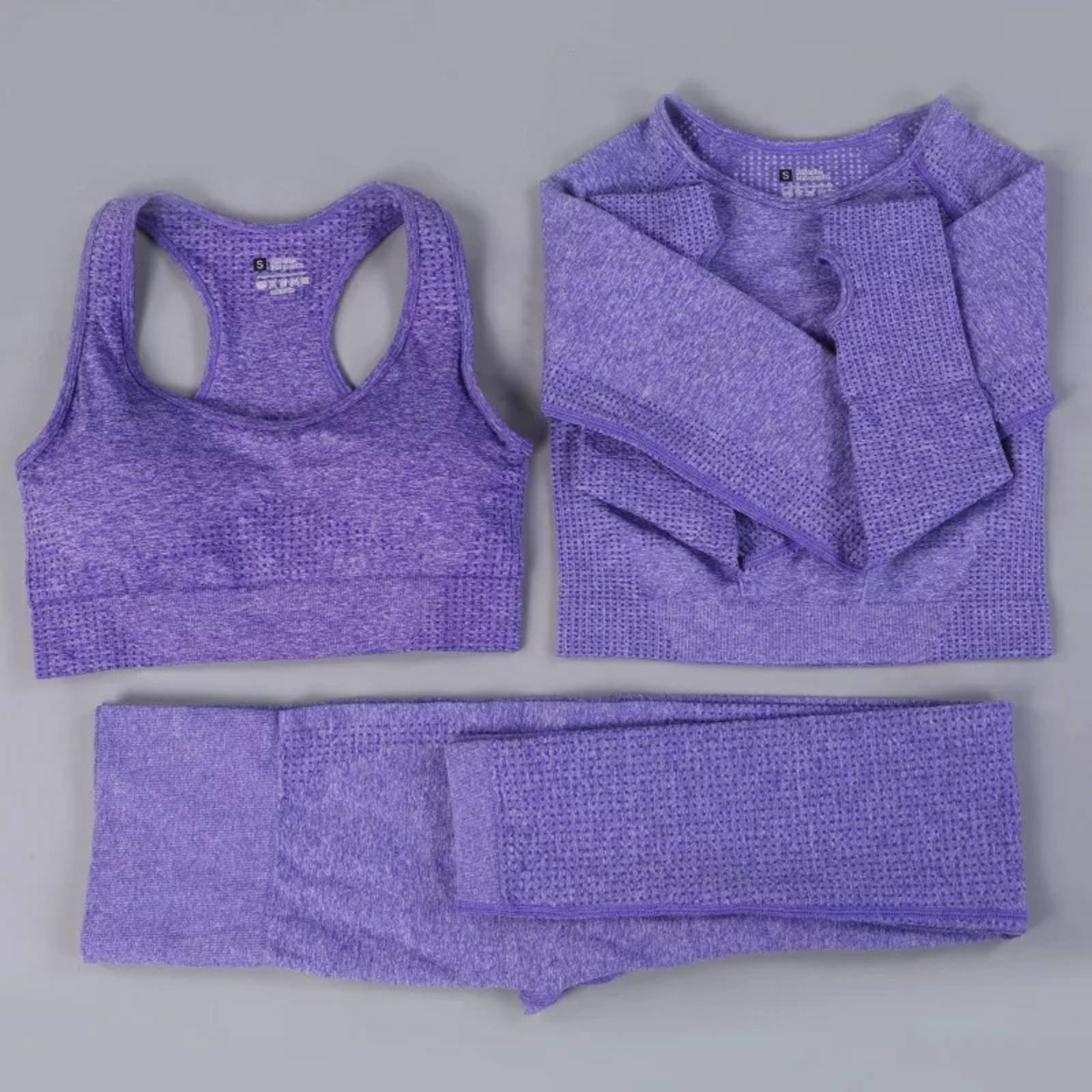 

Женский костюм для фитнеса Whatiwear тройка фиолетовый S (1278-purple-S)