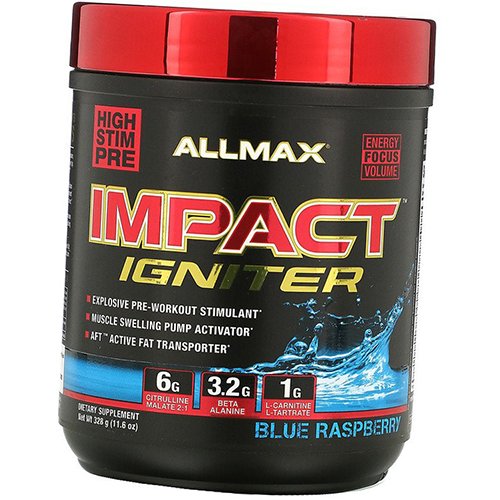 

Предтренировочный комплекс, Impact Igniter, Allmax Nutrition 328г Голубая малина (11134004)
