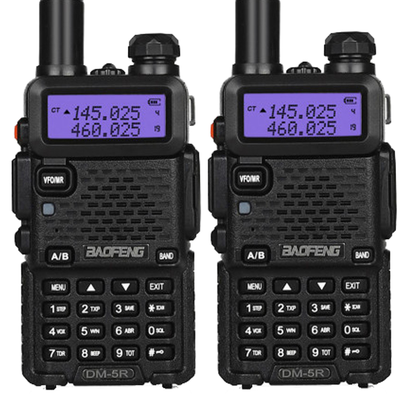 

Рация Baofeng DM-5R Security (5W, VHF,UHF, 136-174, 400-480MHz, до 16км, 512 канал., АКБ), 2шт, черная