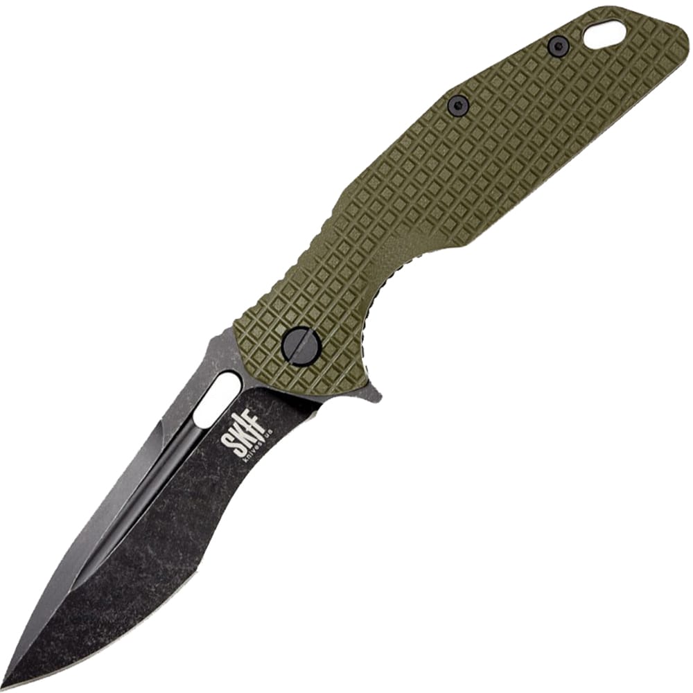 

Нож складной SKIF Defender II BSW (длина: 224мм, лезвие: 97мм, черное), оливковый