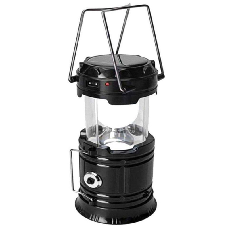 

3 в 1 - Фонарь кемпинговый + Power bank + солнечная панель 5800T (1W+6LED, 2 режима, 220В), черный