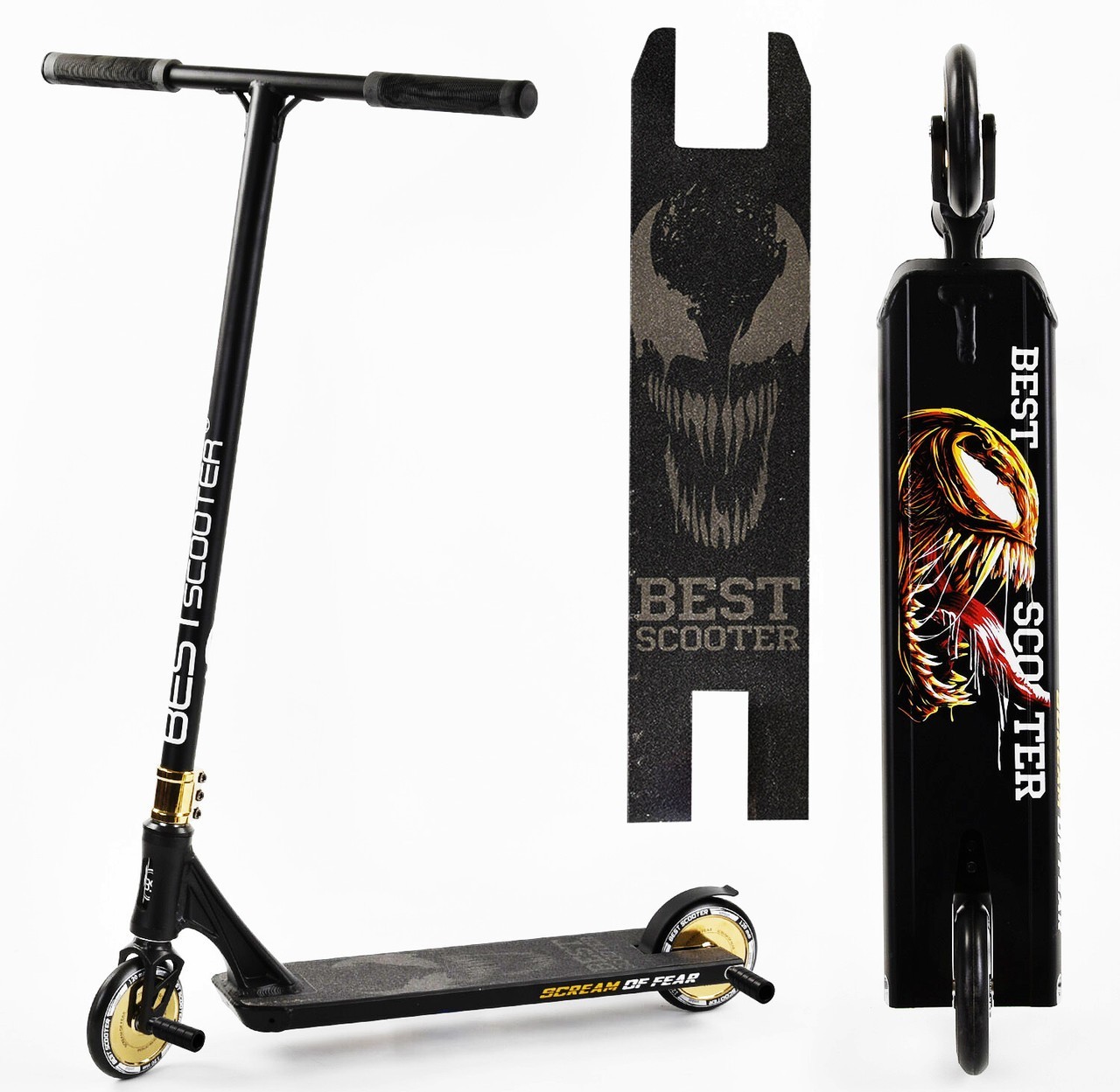 

Детский трюковый самокат Best Scooter система Пеги желтый цвет
