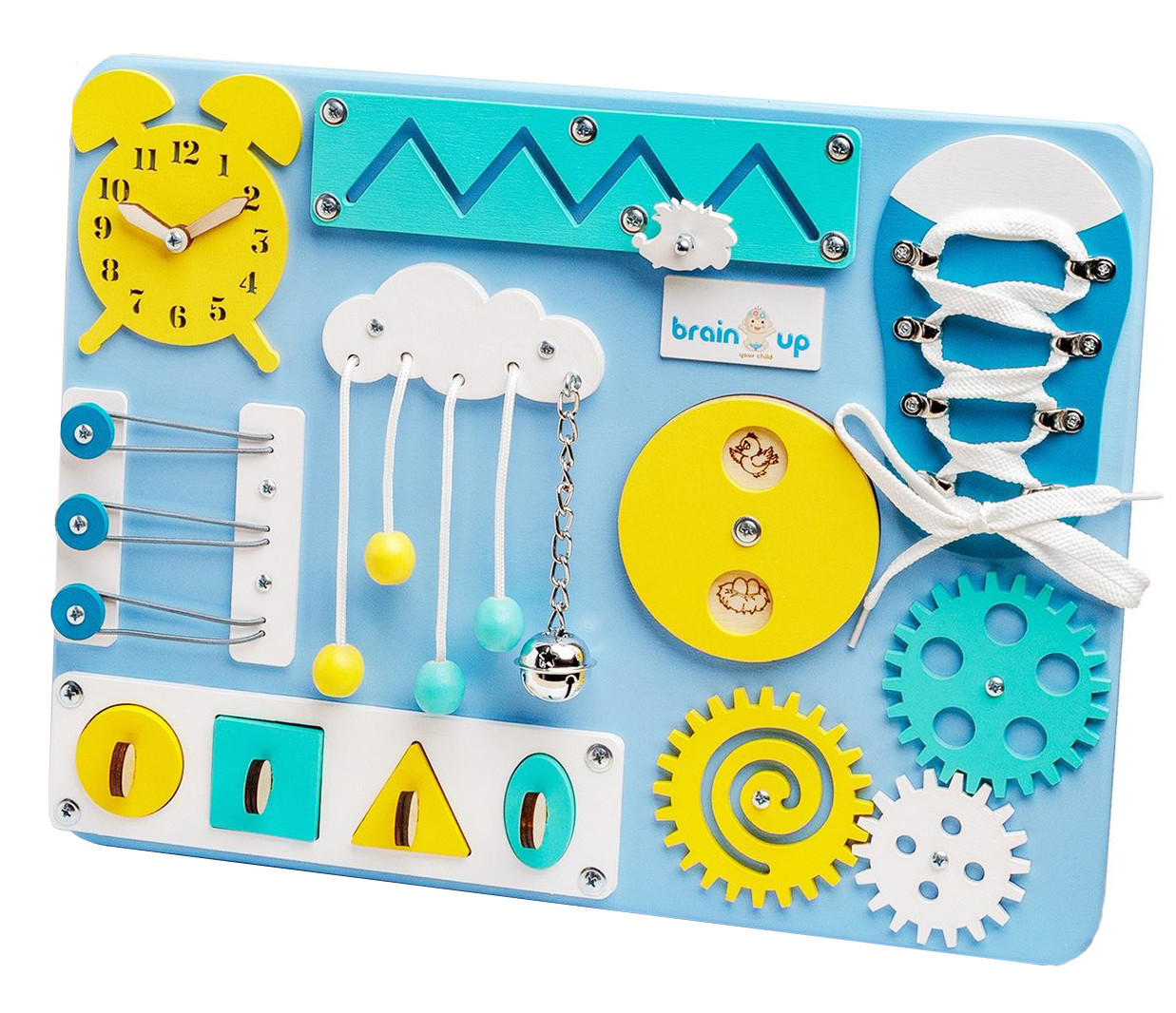 

Бизиборд BrainUp Smart Busy Board настольная развивающая игра доска из 9 деталей XS30*40 см (6002_5)