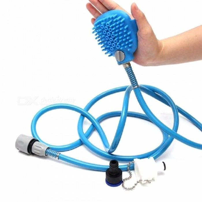 

Перчатка для мойки животных SUNROZ Pet Bathing Tool щетка-душ для собак Синий (1503)