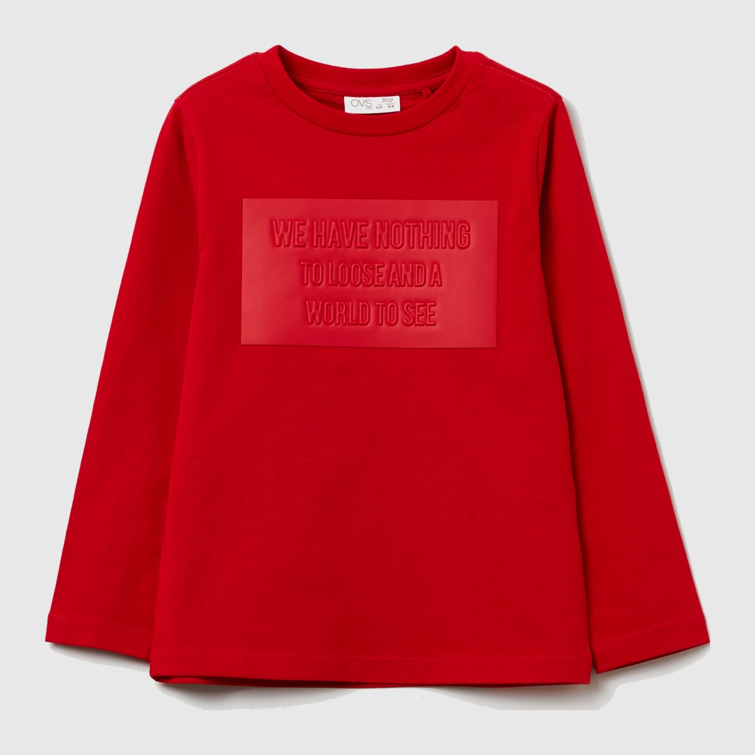 

Футболка с длинными рукавами OVS 1296868 104 см Red