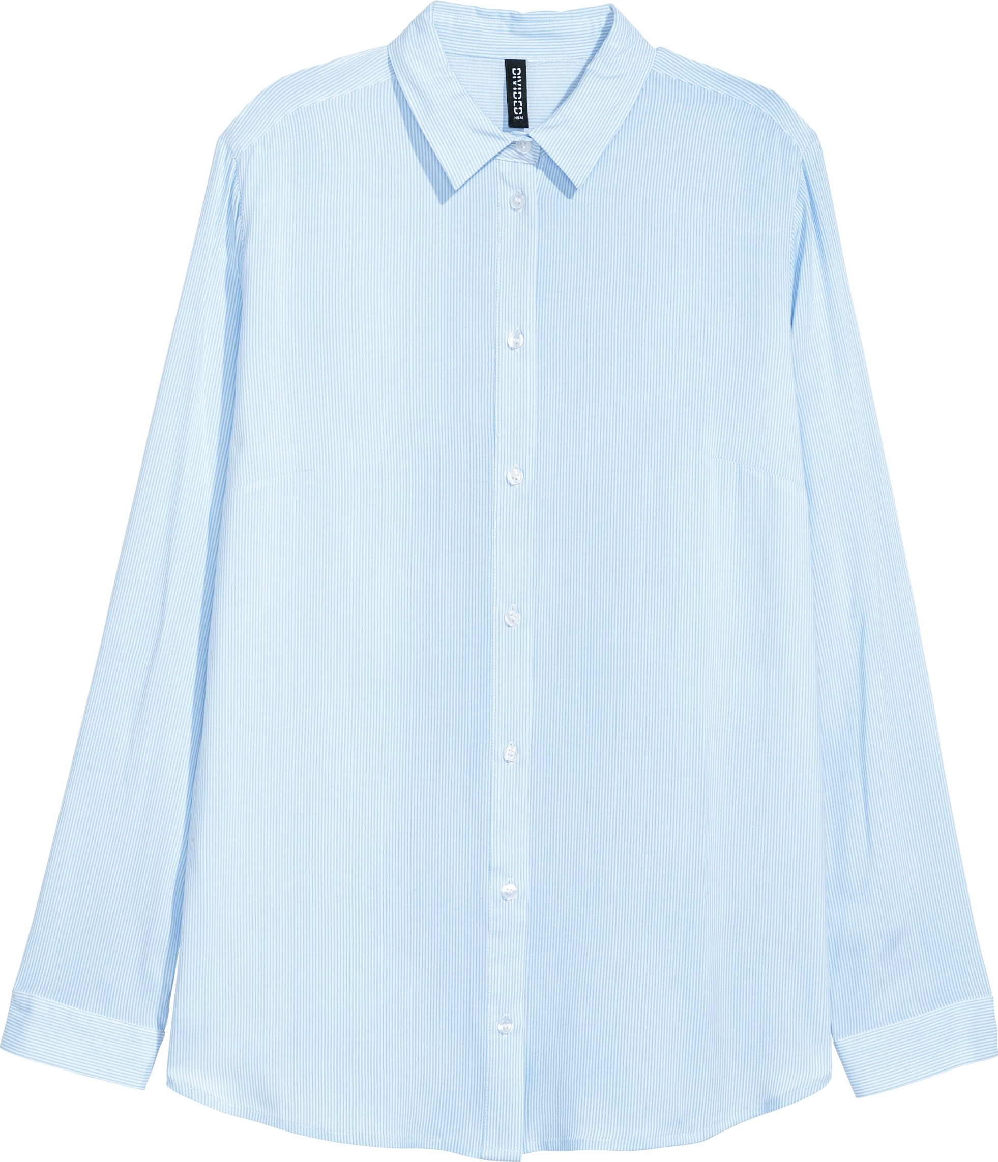 

Рубашка H&M 0552473_blue 32 Голубая с белым