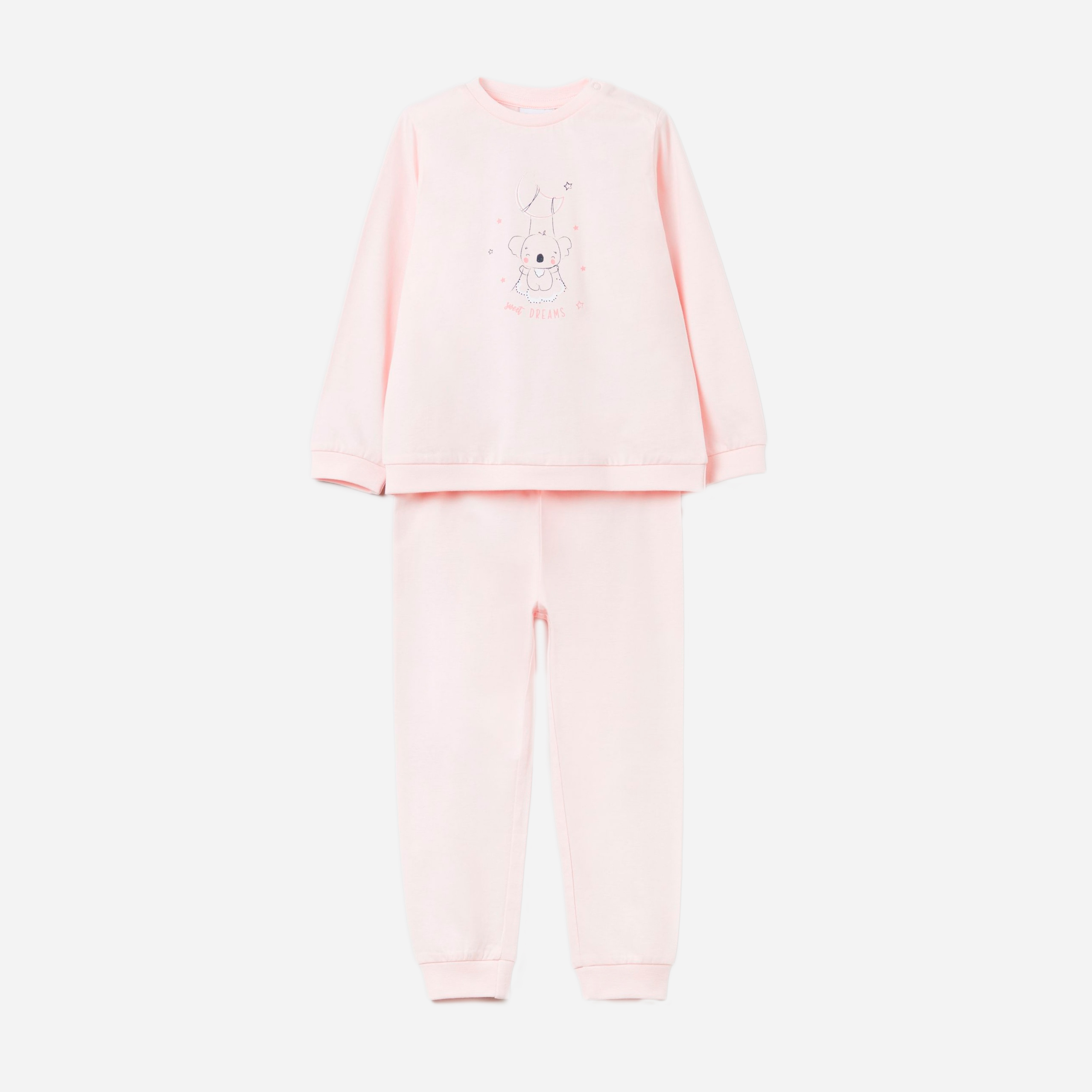 

Пижама (футболка с длинными рукавами + штаны) OVS 1284814 74 см Pink