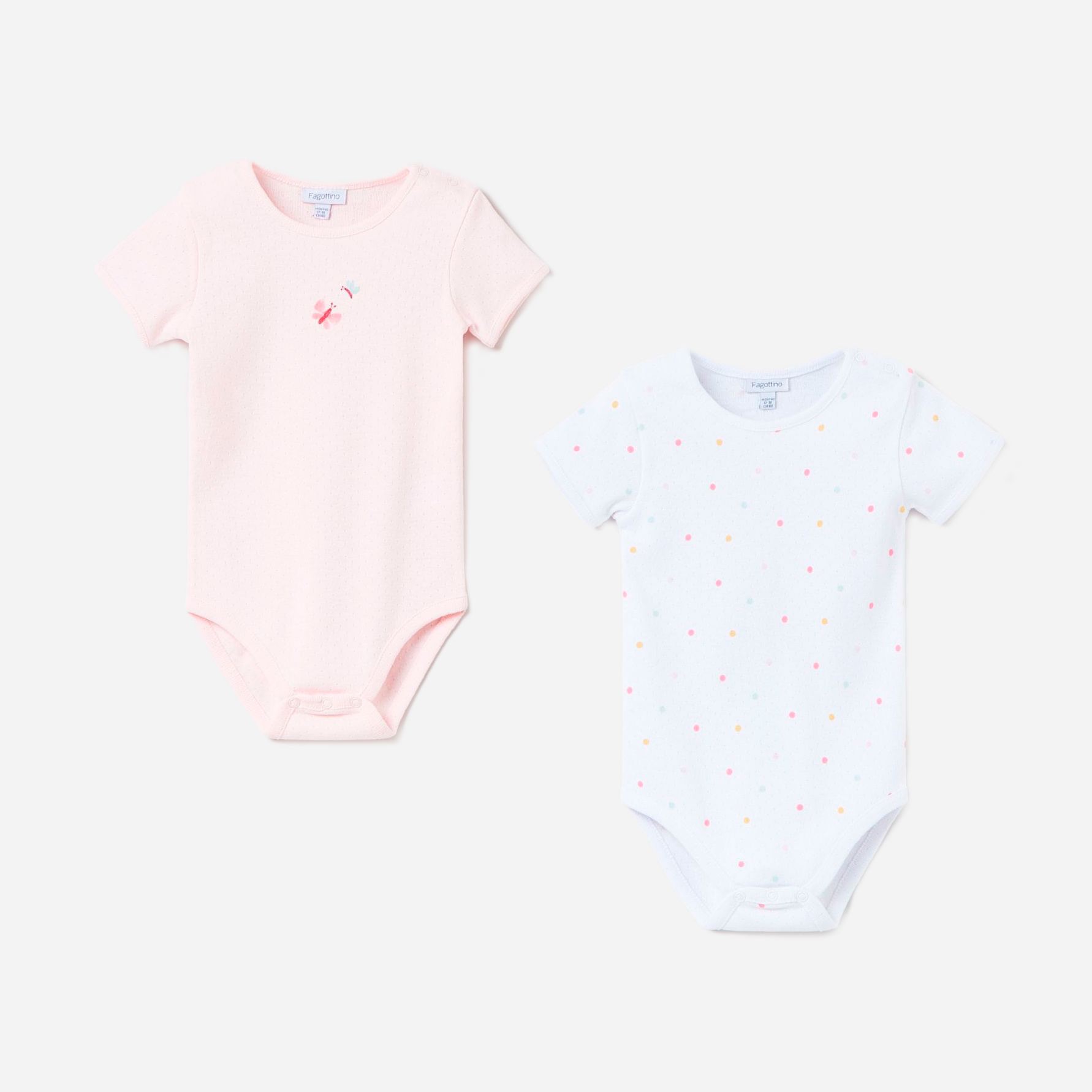 

Боди-футболка OVS 1285083 80 см 2 шт White/Pink