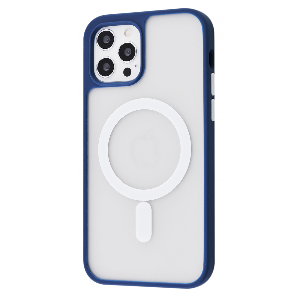 

Чехол с поддержкой magsafe матовый PRC Shadow Matte Case with MagSafe (PC+TPU) iPhone 12/12 Pro dark blue Синий