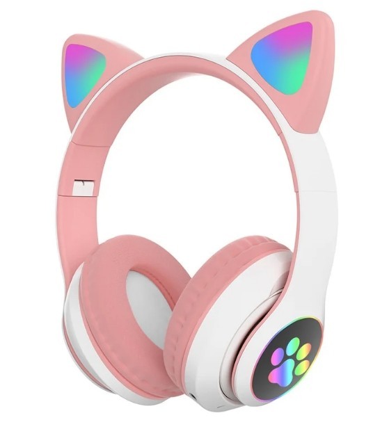 

Беспроводные Bluetooth наушники Cat Ear VZV-23M с ушками и LED подсветкой (Розовый)