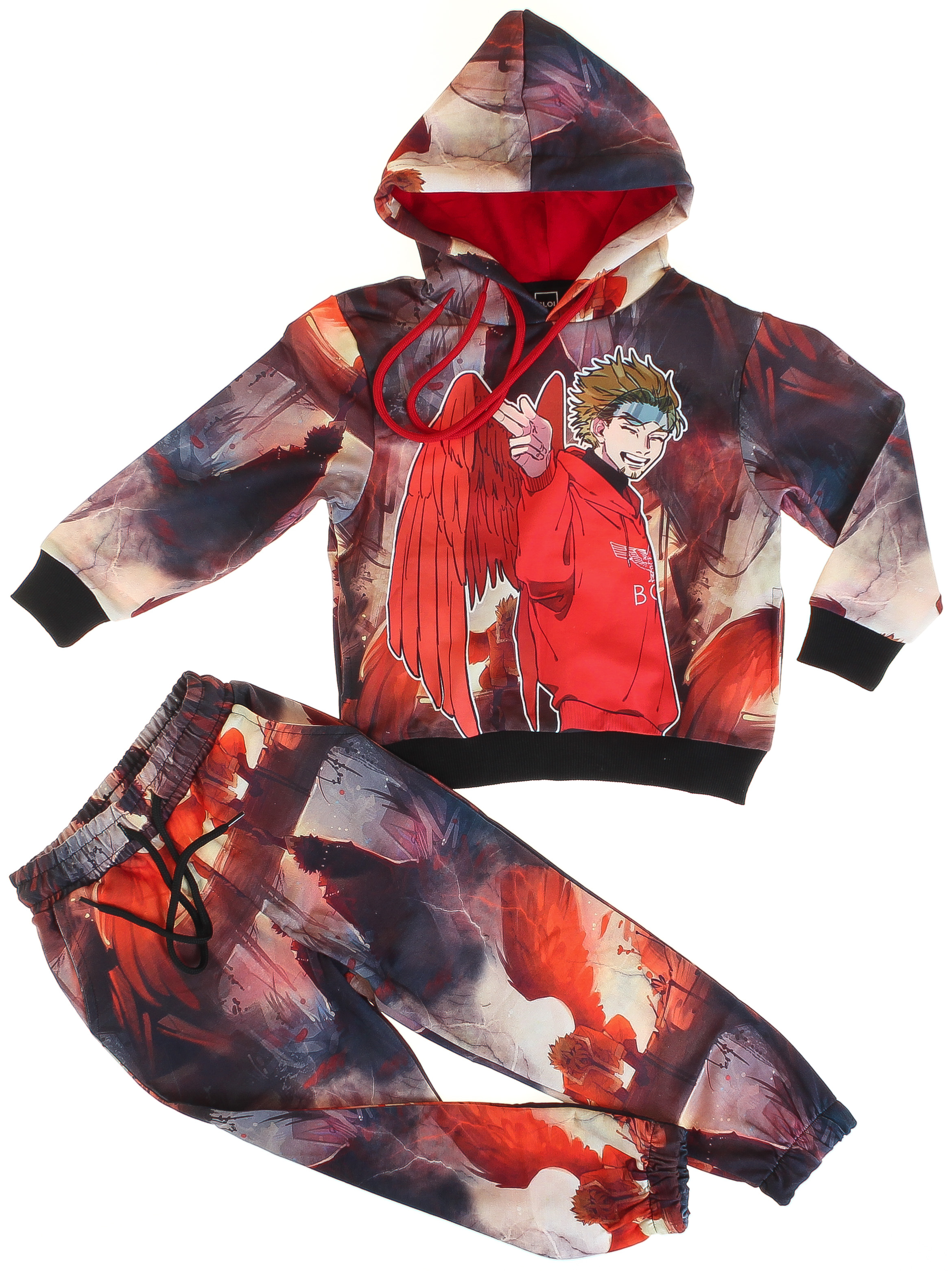 

Худи с карманами + Брюки с карманами с рисунком аниме Cloise Красный 152 см CL0113031-CL0153013 (537919)