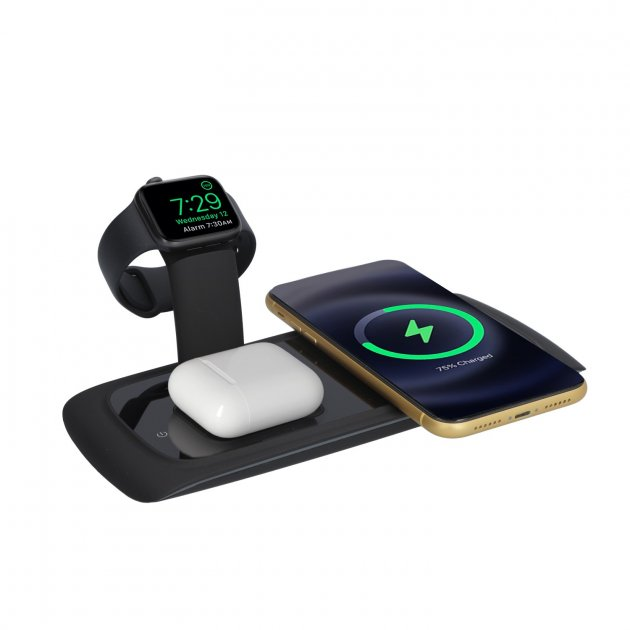 

Беспроводное зарядное устройство Wireless Charger N33 (3 in 1) — Black (Черный)