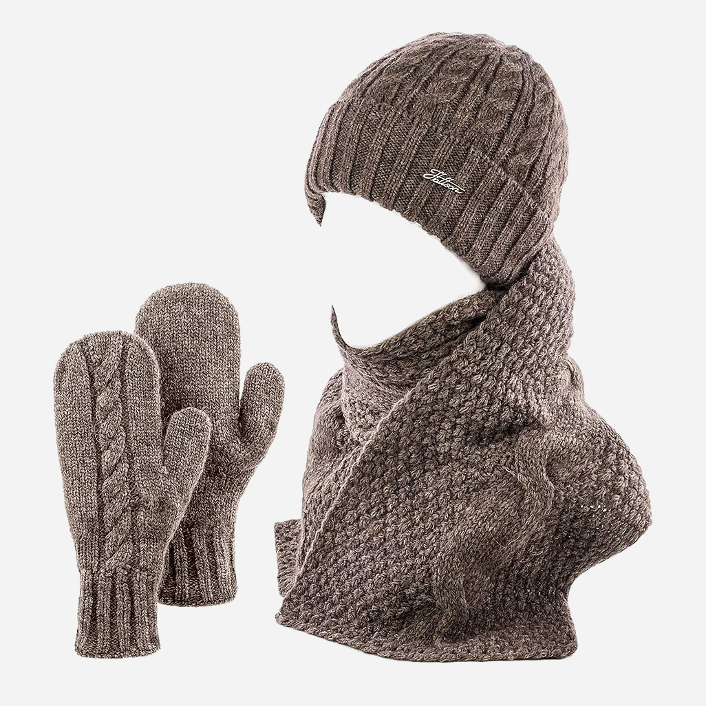 

Комплект (шапка + перчатки + шарф) Hattson SHH-04 Кофе