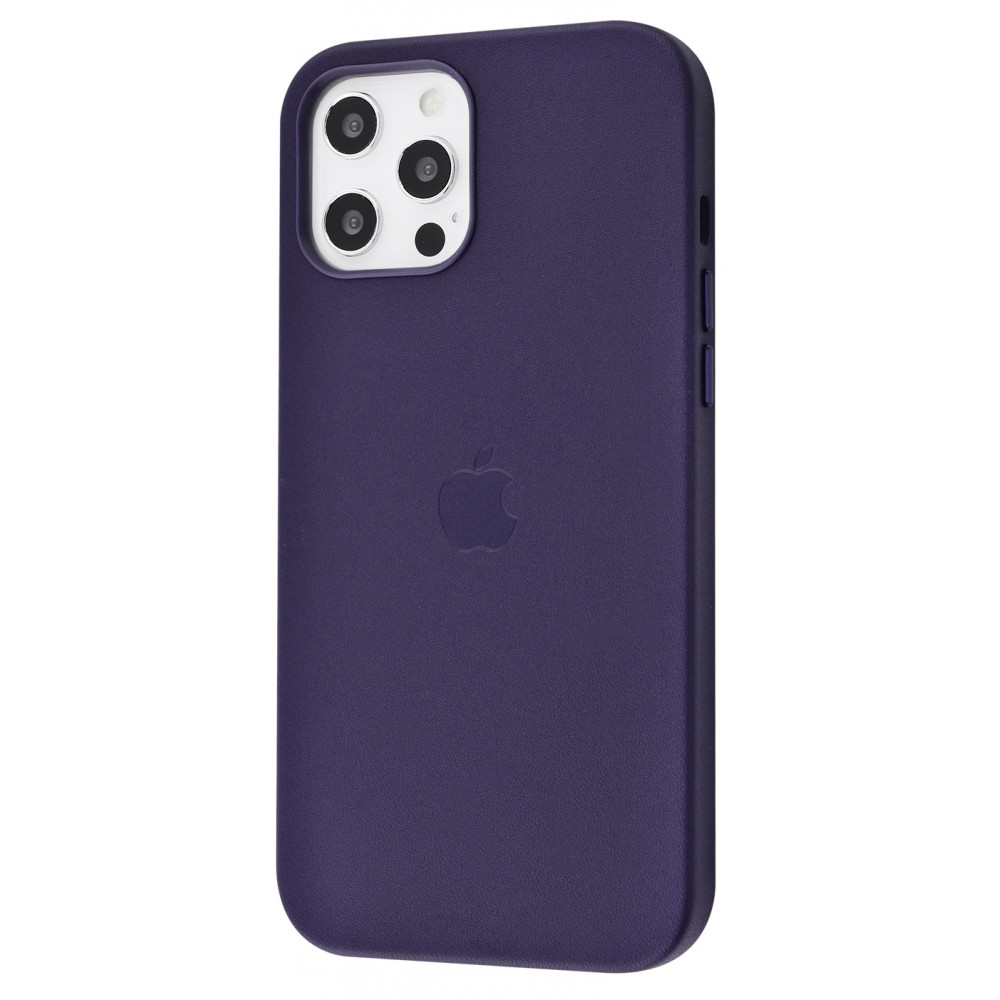 

Чехол-накладка с мягкой подкладкой PRC Leather Case with MagSafe iPhone 12 Pro Max deep violet Фиолетовый