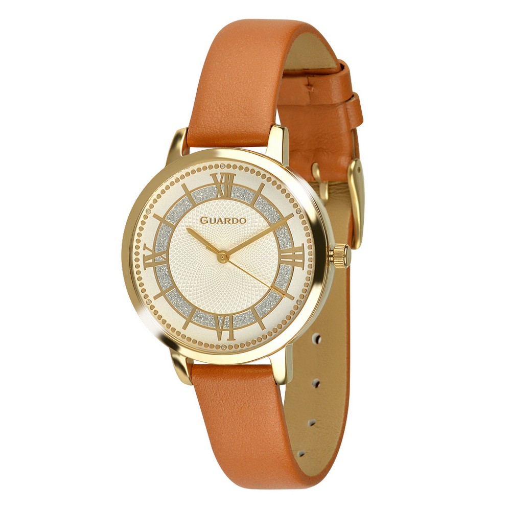 

Наручные часы Guardo 012184-3 Brown-Gold-White
