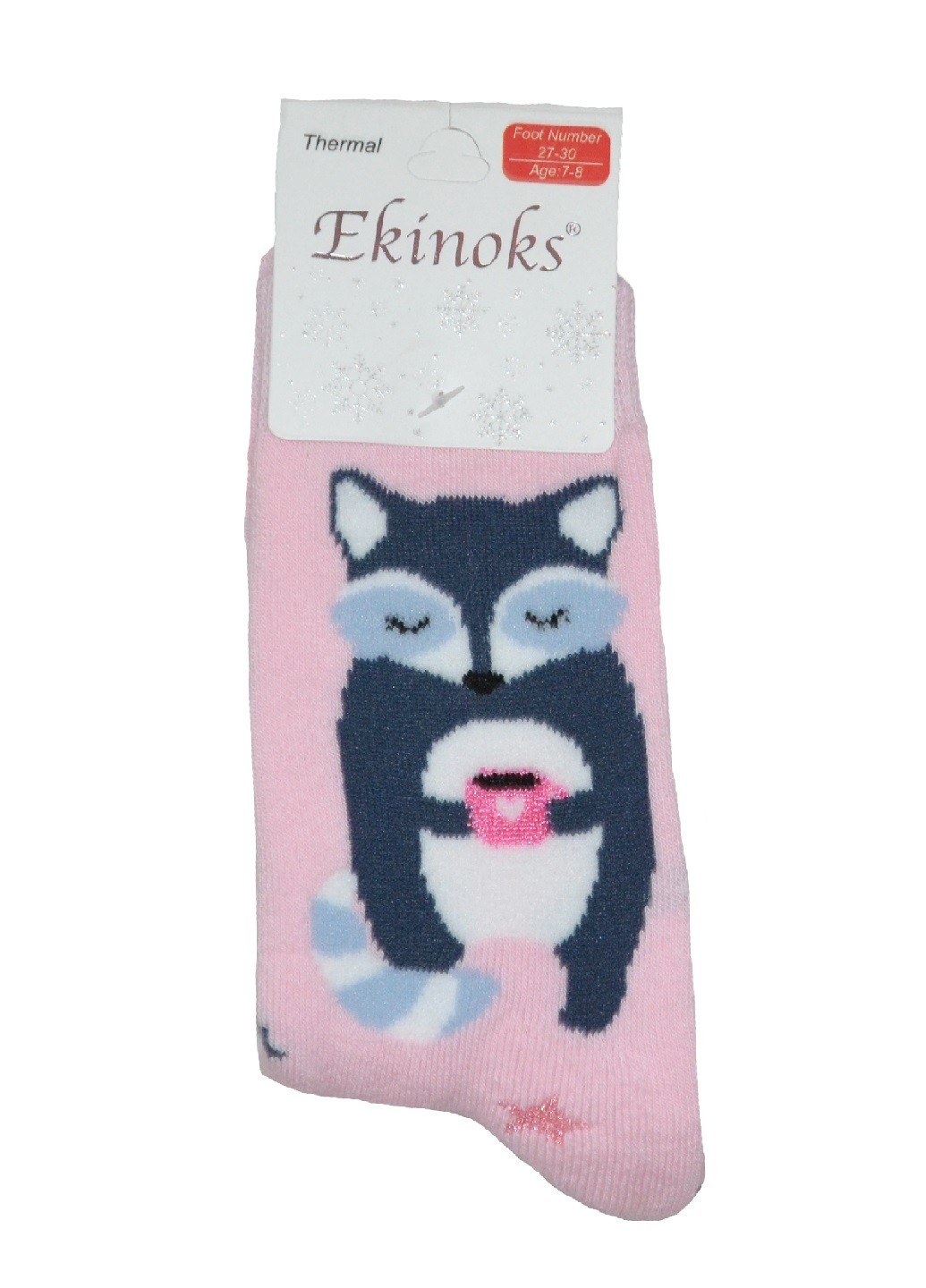 

Носки Ekinoks Socks махровые для девочки 24-26 (5-6 лет) с принтом розовый (TSK-21-04)