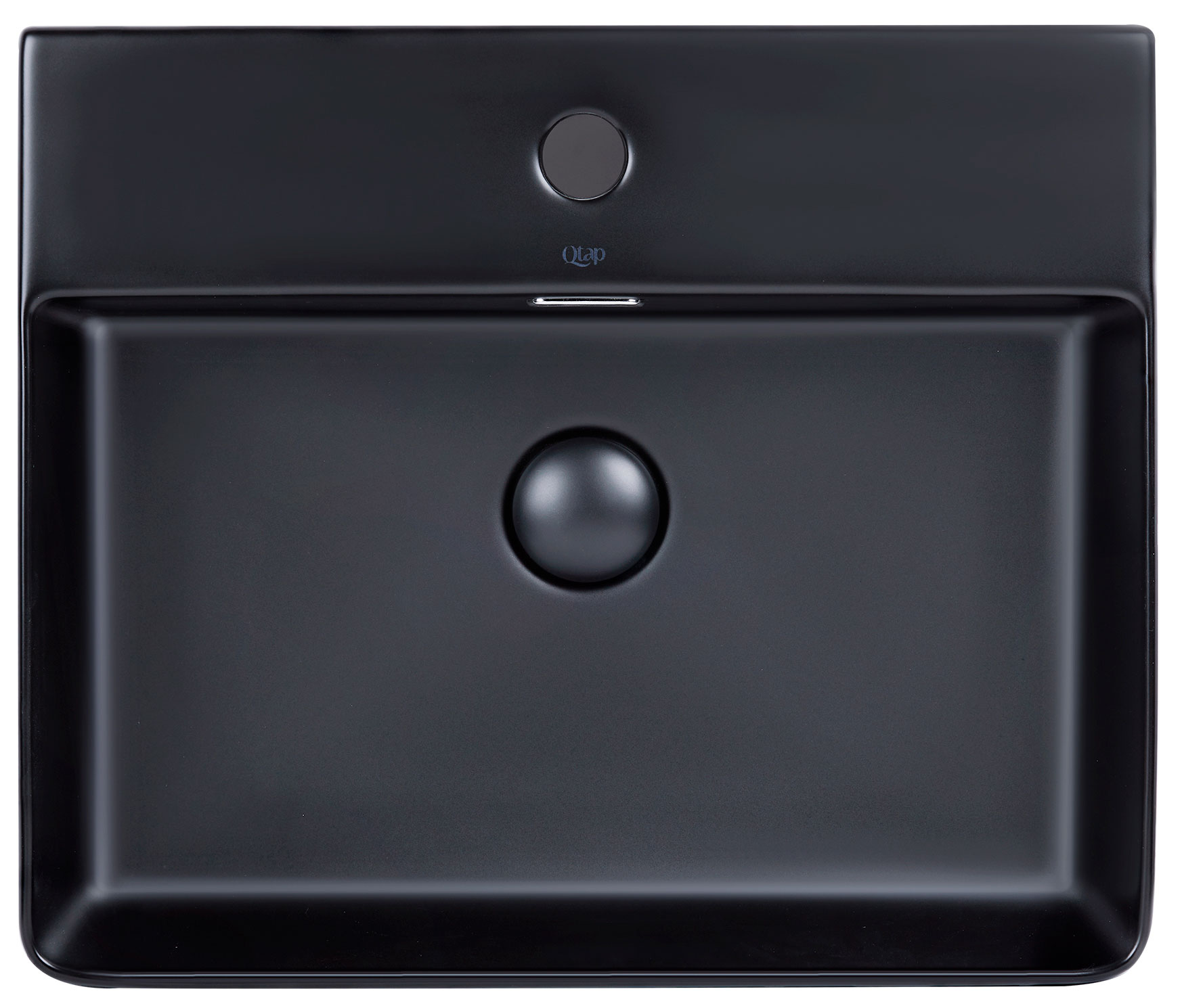 

Раковина Qtap Nando LT Matt black с донным клапаном QT12112173SMBMB