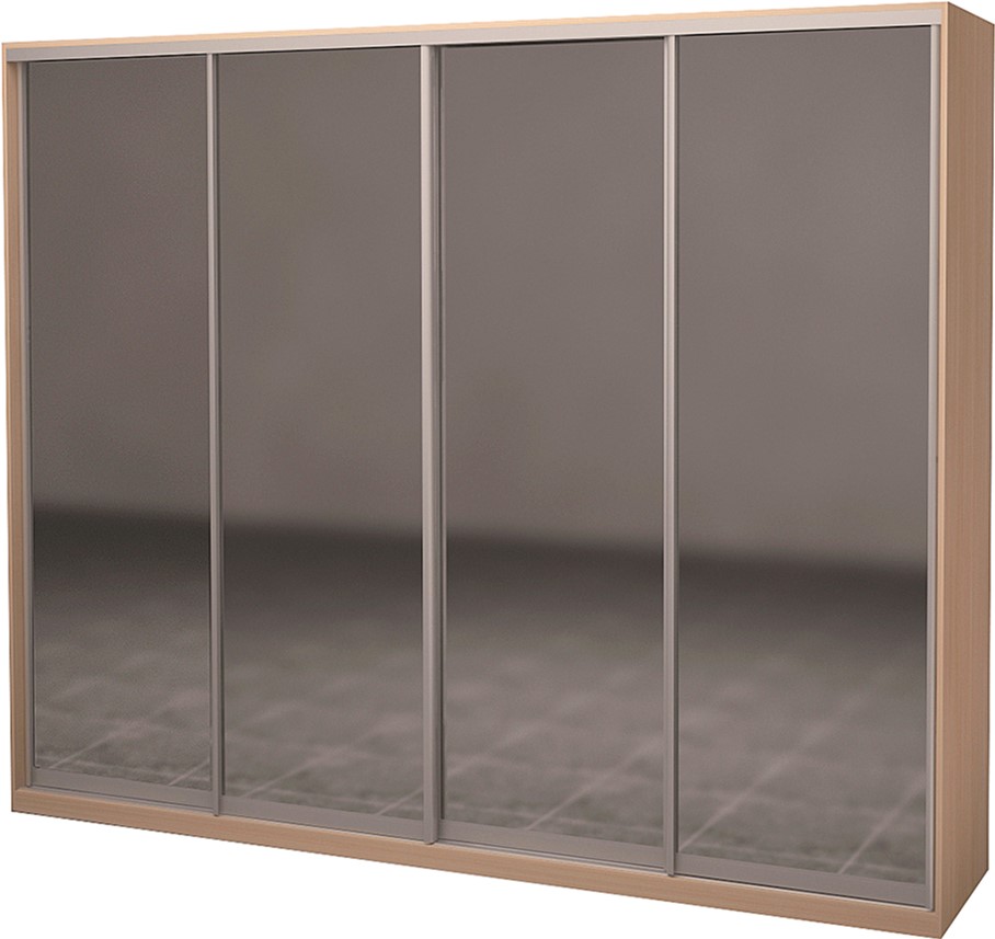 

Шкаф-купе четырехдверный Roko 238.4x242x60 см Зеркало Дуб молочный