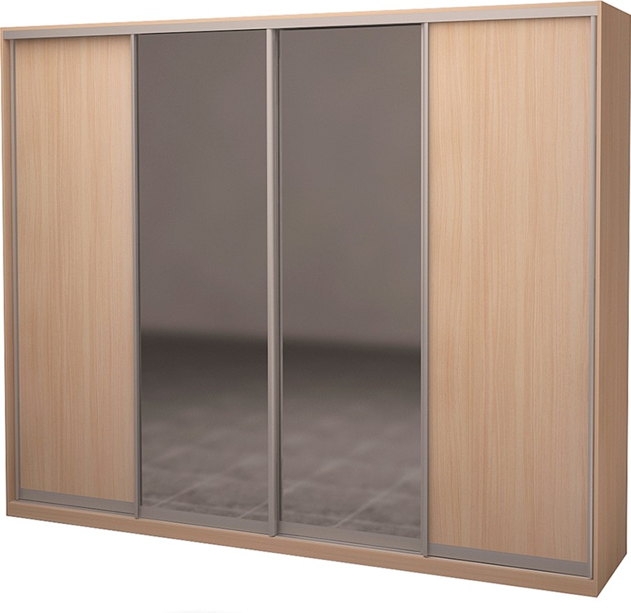 

Шкаф-купе четырехдверный Roko 238.4x242x60 см ДСП + Зеркало Дуб молочный