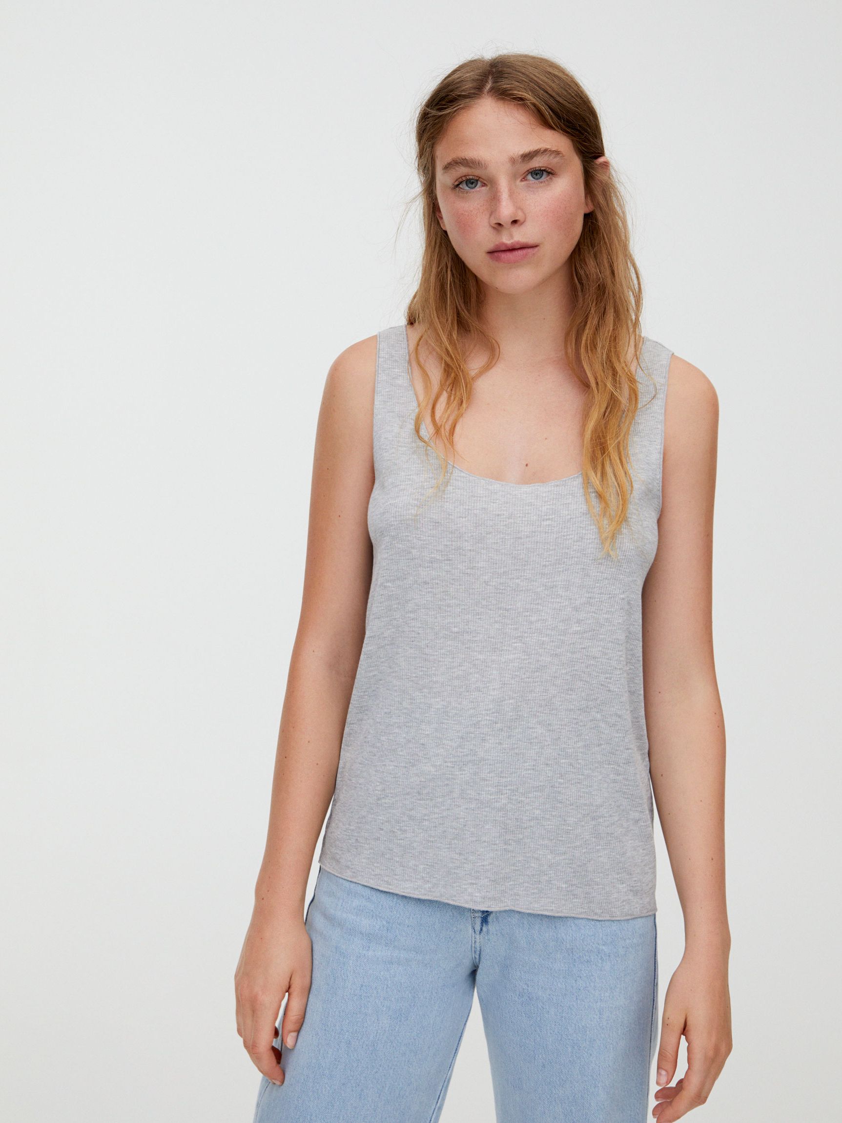 

Майка Pull & Bear 9242365802b26  Серая, Майка Pull & Bear 9242365802b26 S Серая