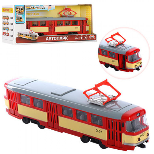 

Игрушка трамвай с открывающимися дверьми 9708D