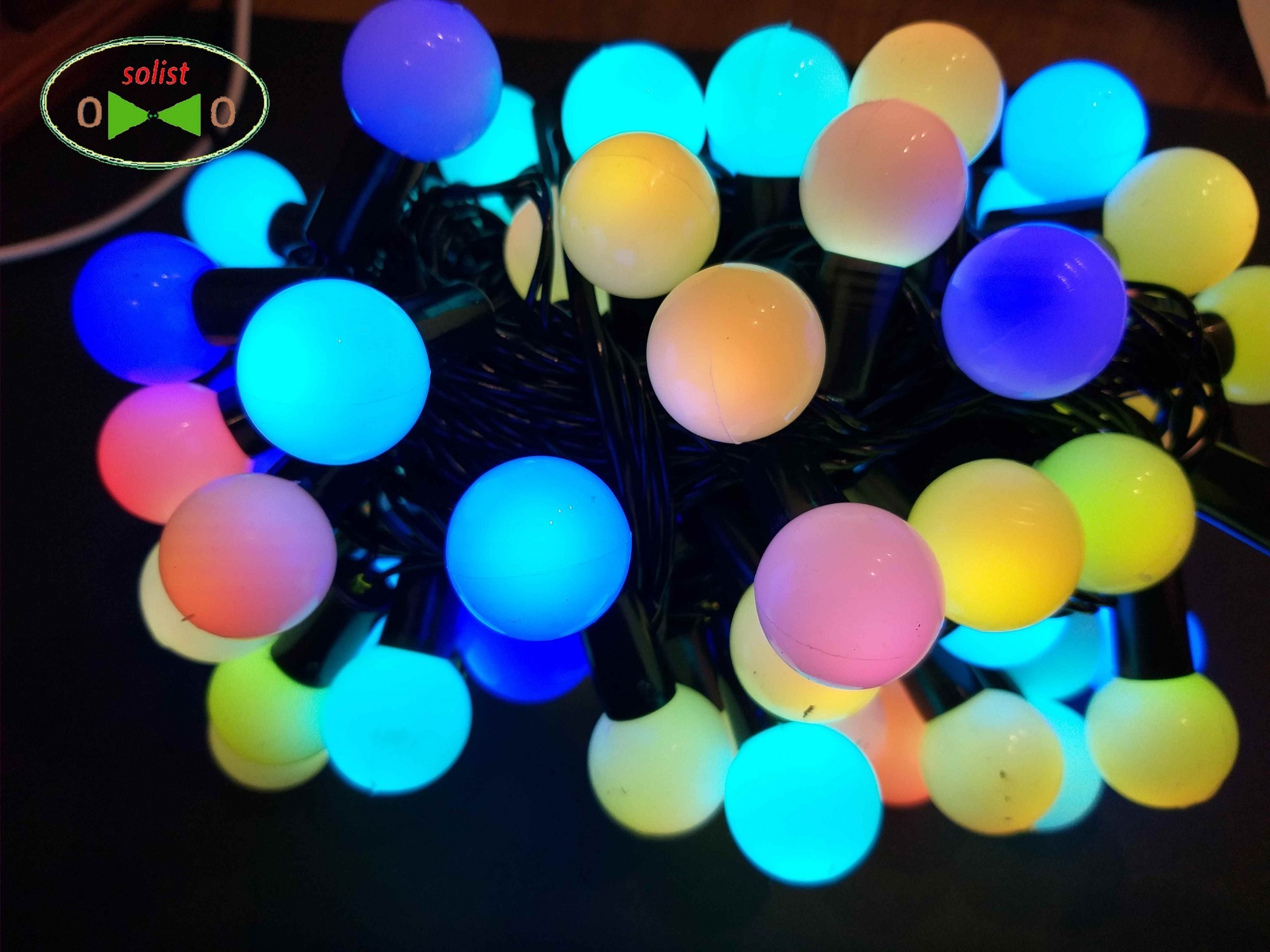 

Светодиодная гирлянда Шарик RGB ( 7 Цветов) 40 LED 6 м. Мульти