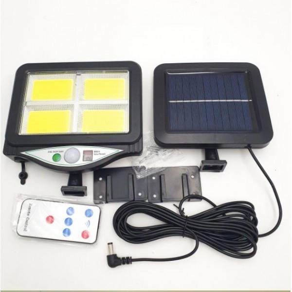 

Фонарь уличный на солнечной батарее Solar Light UKC BL BK-128-4COB Black с датчиком движения и пультом ДУ