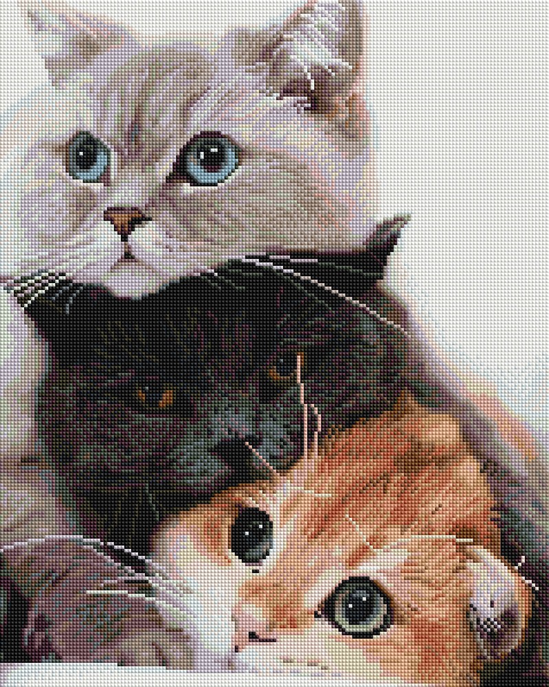 

Алмазная мозаика (вышивка) Котики-муркотики, Brushme 40х50 (0098-1098)