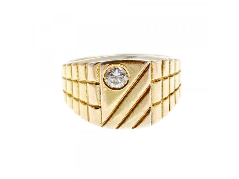 

Мужское серебряное кольцо в позолоте с фианитом Sky Jewelry 003350
