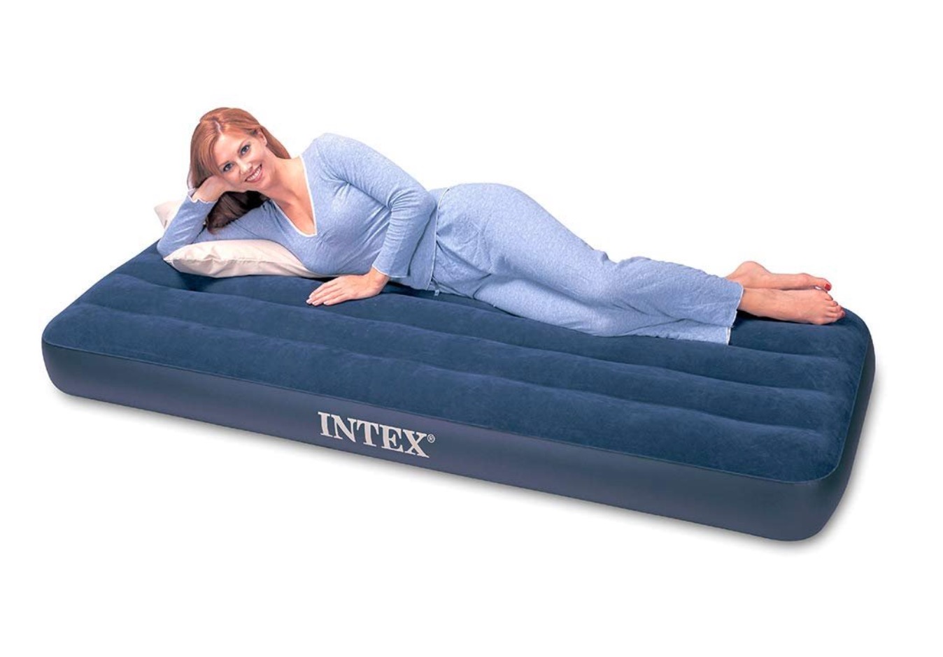 

Надувной матрас одноместный надувная мебель Intex Classic Downy ПВХ 99x191x25 см (IP-170417)