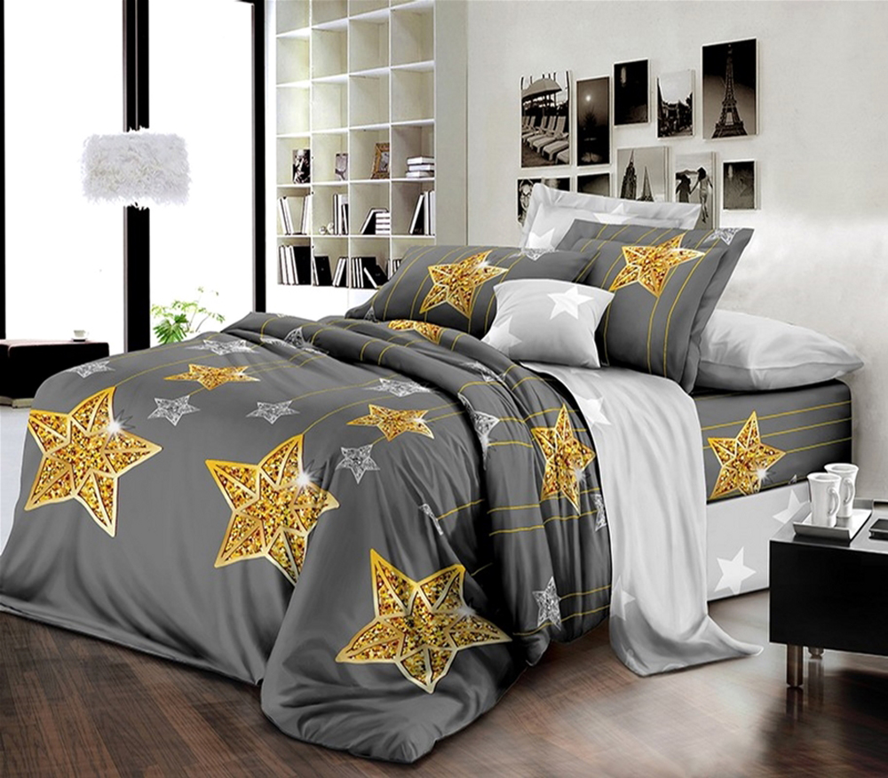 

Комплект постельного белья MirSon Бязь Premium 17-0422 Golden Star Двуспальный
