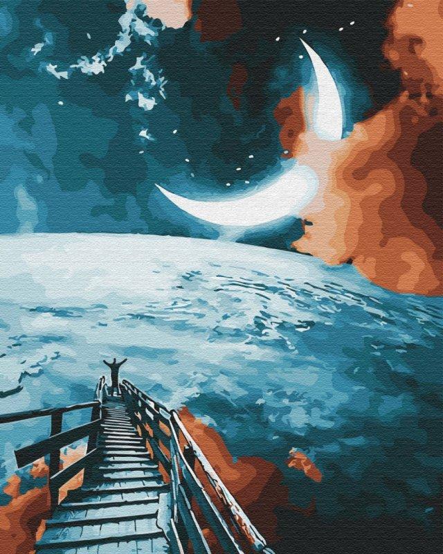 

Картина по номерам BrushMe GX30581 40*50 cм Дорога на луну