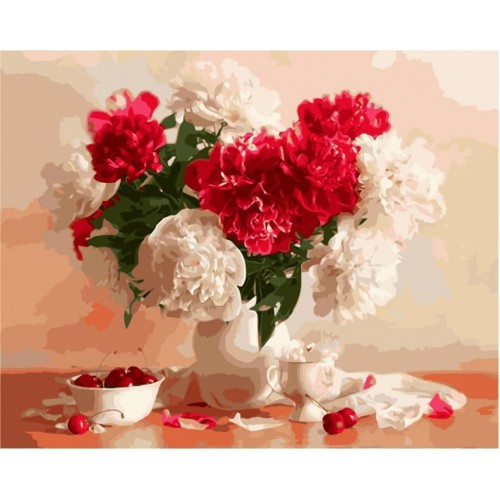 

Картина по номерам BrushMe GX8082 40*50 cм Пионы и вишни