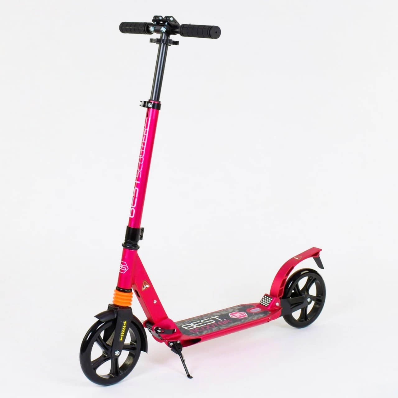 

Детский самокат складной двухколесный Best Scooter ножной тормоз розовый цвет