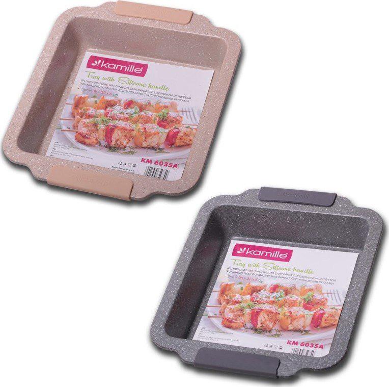 

Форма для выпечки Kamille Marble 30.3х26.7х6см с силиконовыми ручками