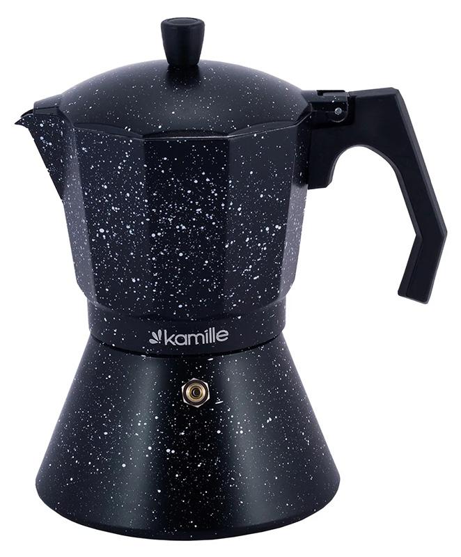 

Кофеварка гейзерная Kamille Andel Black 450мл на 9 чашек