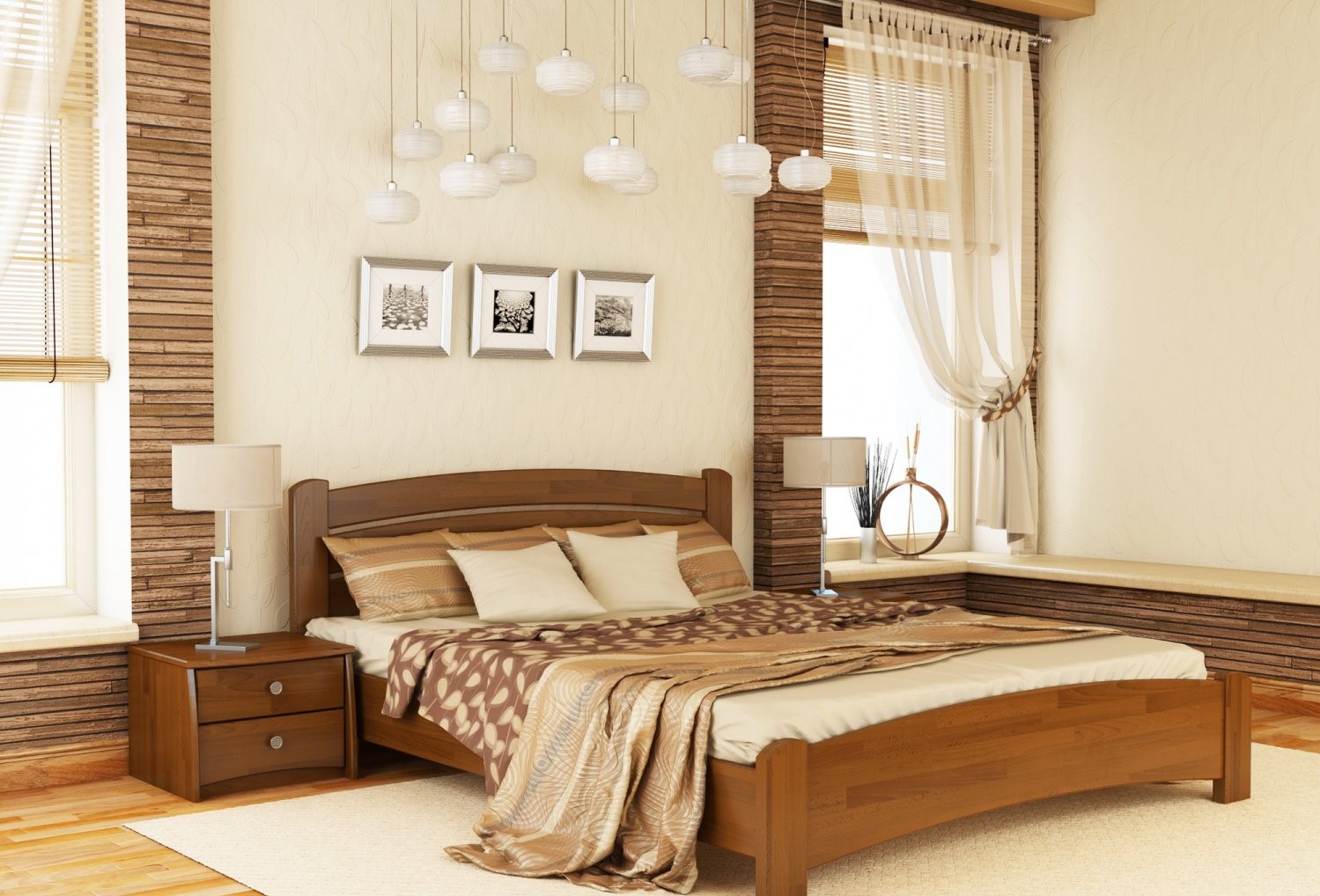 

Деревянная кровать Эстелла Венеция Люкс из щита бука 190х90 Светлый орех