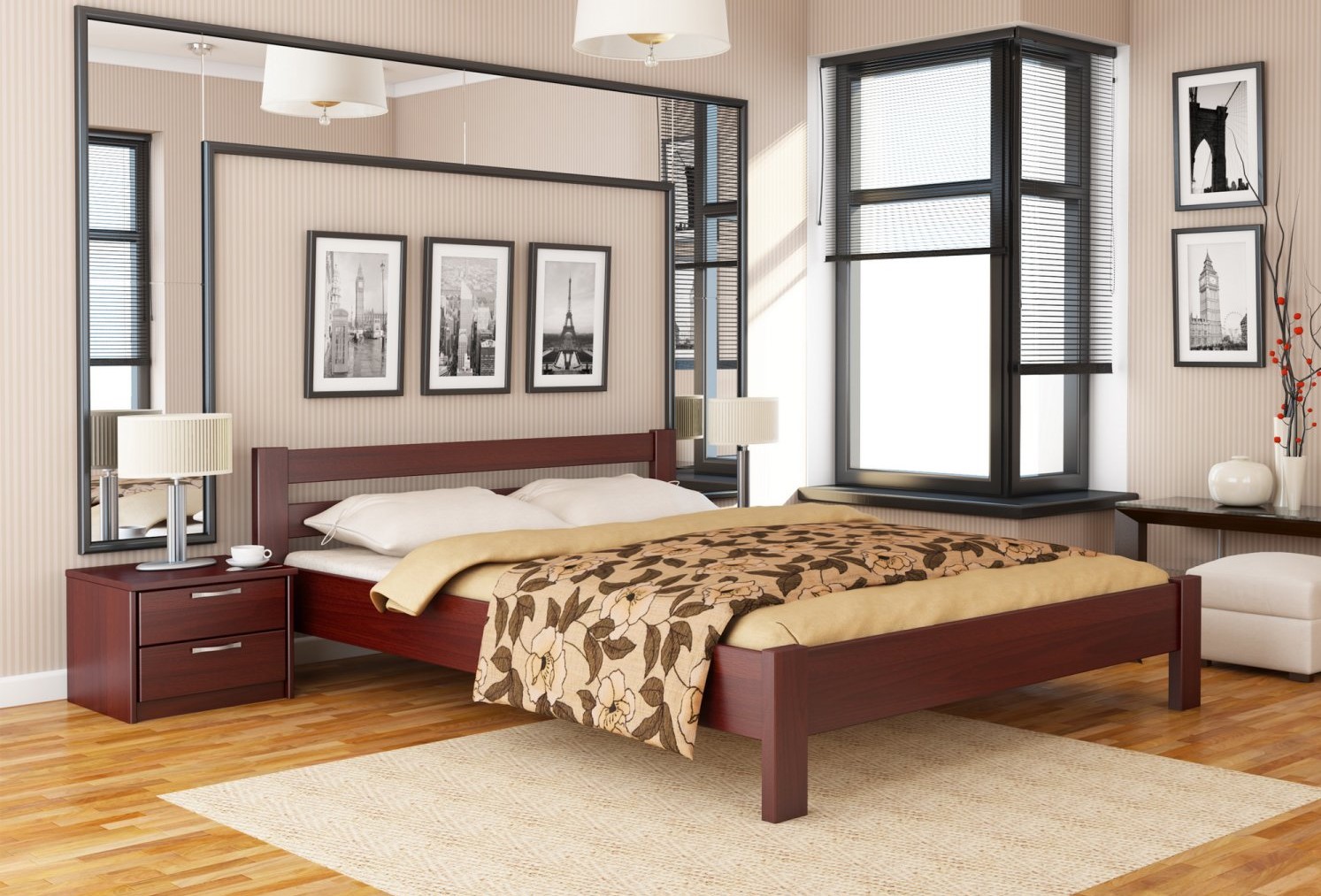 

Деревянная кровать Эстелла Рената из массива бука 200х80 Красное дерево